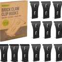 2 x Brick Clips Heavy Duty Matte Black Spring Steel Hanging Hooks - No Drill Hooks for Both Outdoor and Indoor Decor - Secure Hold for Lights Wreaths Signs - Fits Standard 2-1/4 to 2-3/8 in Brick Size