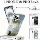  iPhone 16 Pro Max Case, Animal Phone Cases for iPhone 16 Pro Max, Scratch Resistant Shockproof Cover, Aesthetic Clear Phone Cover, Black Cat Case, Beauty and Black CatB079
