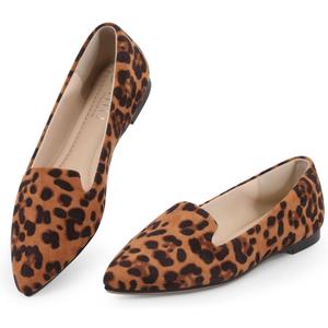 MUSSHOE Black Flats for Women Pointed Toe-Comfortable Business Casual Work Shoes, Dressy Suede Slip On with Memory Foam for Office, Teacher & Standing All Day (9)