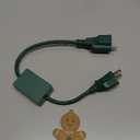 Enhon Christmas Tree Lights Controlled Outlet, Plug in Control Outlet Extension Cord with 2 Sockets and Gingerbread Man Remote Switch for Christmas Tree and Long Range Lighting Control, Green (1 Pack)