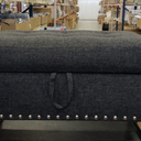 NicBex Ottoman Storage Upholstered Linen Ottoman Foot Rest with Storage Small Rectangle Ottomans for Living Room and Bedroom, Black Grey