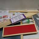Easel for Kids,Adjustable Wooden Art Easel for Kids,114+ Art Supplies,Double Sided Magnetic Chalkboard and White Board for Kid,Drawing and Painting for Aged 2-4,5-7,8-12,2 Paper Rolls, 21.65" X 27.8" X 1.18"