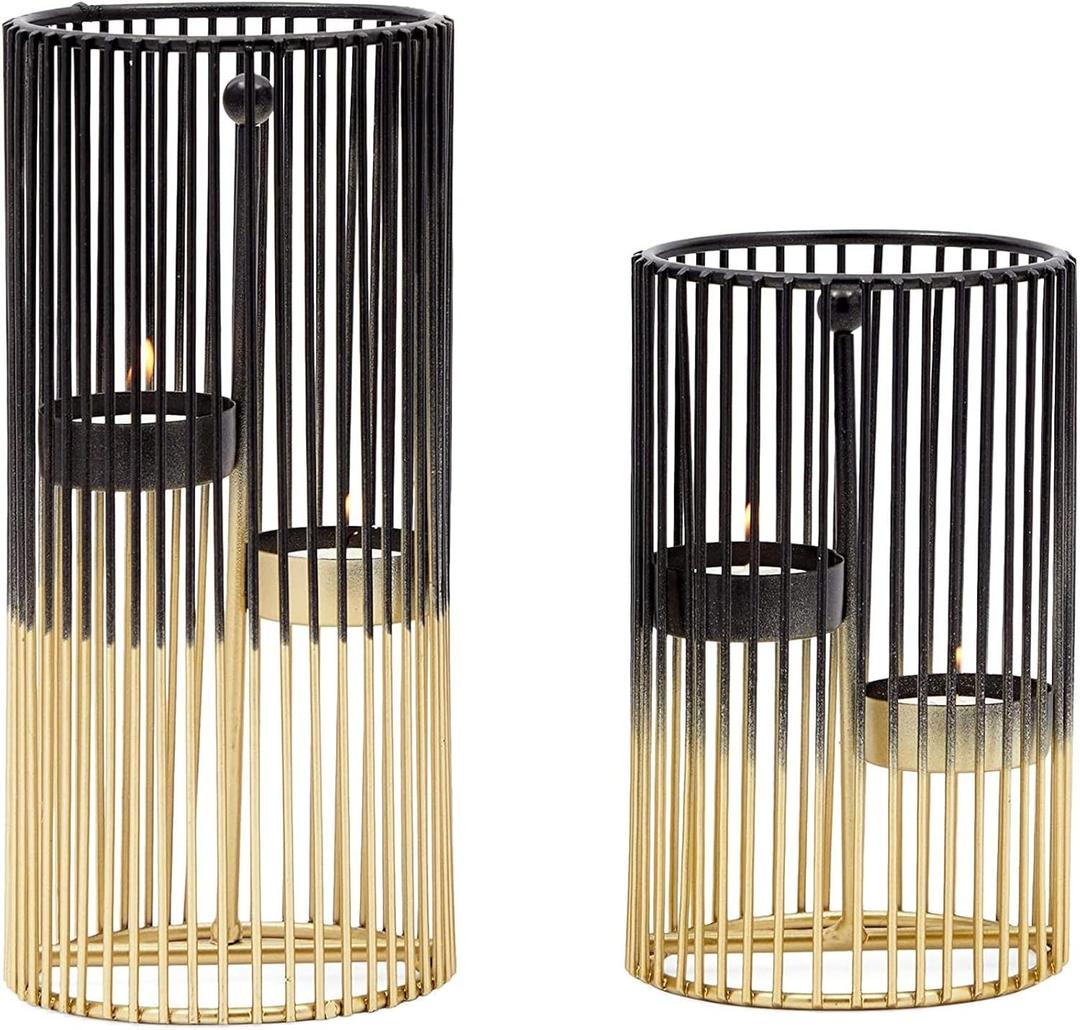 Juvale Metal Geometric Candle Holders - Gold Candle Holder Set - Versatile Table Centerpiece & Coffee Table Decor - for Tealight & Taper Lights - Pack of 2, 4 x 6 in & 4 x 8 in Juvale Metal Geometric Candle Holders - Gold Candle Holder Set - Versatile Table Centerpiece & Coffee Table Decor - for Tealight & Taper Lights - Pack of 2, 4 x 6 in & 4 x 8 in