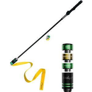 TA25R Golf Swing Trainer Aid with Ribbon (Right-Handed) for Indoor Practice Speed and Impact Training, Improved Rhythm, Grip, Flexibility, Balance, Tempo and Strength