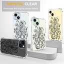 Compatible for iPhone 15 Cases with Design, Cute Transparent Phone Case for Women Girls Girly with Heavy Duty Protective Bumper (Clear Black Musical Notes)