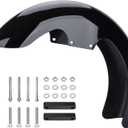 Motorcycle 17 inches Front Fender, Wheels Wrap Front Fender Fit for Harley Touring Road King Road Glide Electra Glide Street Glide (Gloss Black)