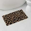 Cute Absorbent Bath Mat for Bathroom, Non Slip Soft Leopard Bath Rug, 20 x 31