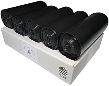 4 Pcs Top MaxiMite 50-60 Gallon Trash Bag Black 100 Count Made in USA