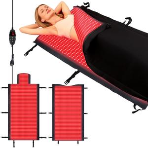 2570 LEDs Dual Full Body Red Light Therapy Mat, Red Light Therapy Blanket, 2570pcs 2in1 LEDs(660nm& 850nm), Premium Leather, Adjustable Timer & Intensity