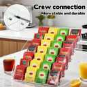 7 Tier Tea Bag Organizer Holder, Versatile Acrylic Tea Packets Storage Box Container Display Stand Rack for Counter Cabinet Countertop Kitchen Office Graded Cards