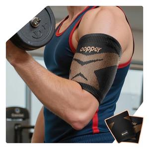 Copper-Infused Bicep Tendonitis Brace 1 Pair [Medical-Grade Compression ＆ Ultra Comfort] Tricep Bicep Compression Sleeve For Muscle Strains Recovery,Upper Arm Compression Sleeve For Men & Women