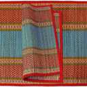Natural River Grass Handcrafted Pooja Meditation Prayer Floor Mat Set, Multicolor Striped Pattern, 18x18 Inches, (Set of 2)