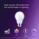 PHILIPS LED 60W A19 4-Pack Ultra Definition Soft White (2200K) 800 Lumen (8W=60W) Dimmable Flicker Free Light Bulbs