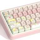 dagaladoo PBT keycap Set,MOA Profile keycaps Cute,Pink keycaps 60% 75% 100%,Dye Sublimation Keyboard caps,134 Key Custom Key caps for Gateron MX Switches Mechanical Keyboard