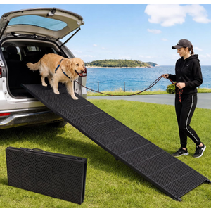 Dog Ramp for Car 90" X 17.6" Extra Long Folding Aluminum Pet Ramp for Large Dogs up to 250 LBS, High-Traction Dog Ramps for SUV Truck Cars