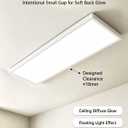 1Pack White 37.8In Flush Mount Ceiling Light, 24W 5280lm Thyristor (TRIAC) Dimmable Rectangle LED Ceiling Light,3-CCT 3000-6500K with Memory Funcation,IP54 for Kitchen/Bathroom/Hallway/Office