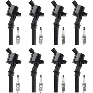 Set of 8 Ignition Coil DG508 & SP479 Spark Plug for Ford F150 F250 F350 E150 E250 E350 Expedition Mustang Lincoln Mercury Explorer 4.6L 5.4L,Replaces#DG491 FD503 DG457 DG472 1L2U12029AA C1454 C1417