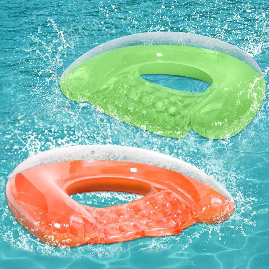 2 Pack Pool Floats Adult, PuppyuWill Minimalist Design Pool Chair Float, 52" X 38" Mood-Boosting Colors, Drifter, Chair, Hammock 3-in-1 Inflatable Pool Toys for Pool Party, Lake, River, Sea, Outdoor (Orange & Green)