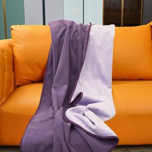Waterproof Blanket for Bed Couch Sofa, Reversible & Reusable Cat, Dog Blanket Waterproof Washable, Small Water Resistant Blankets, Leakproof (40"x60", Deep Purple/Light Purple)