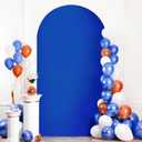 HEMMOTOP Blue Arch Cover 7.2 ft (No Arch Backdrop Stand), Spandex Wedding Balloon Stretchy Arch Backdrop for Photo, Round Top Stand Covers for Party Birthday Baby Shower Anniversary Decoration