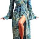 R.Vivimos Womens Summer Long Sleeve Cardigan Sexy Maxi Dresses (Medium)