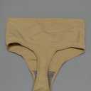 Dulchany Thong Shapewear Tummy Control Underwear for Women Seamless Body Shaper Panties (X-Large, Beige)