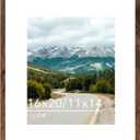 Wood 16x20 Picture Frame with 11x14 Mat Deep Brown, Display 11x14 with Mat or 16x20 Without Mat, Wood 16 by 20 Photo Frame, 16 x 20 Frame for Wall Hanging Display, Deep Brown