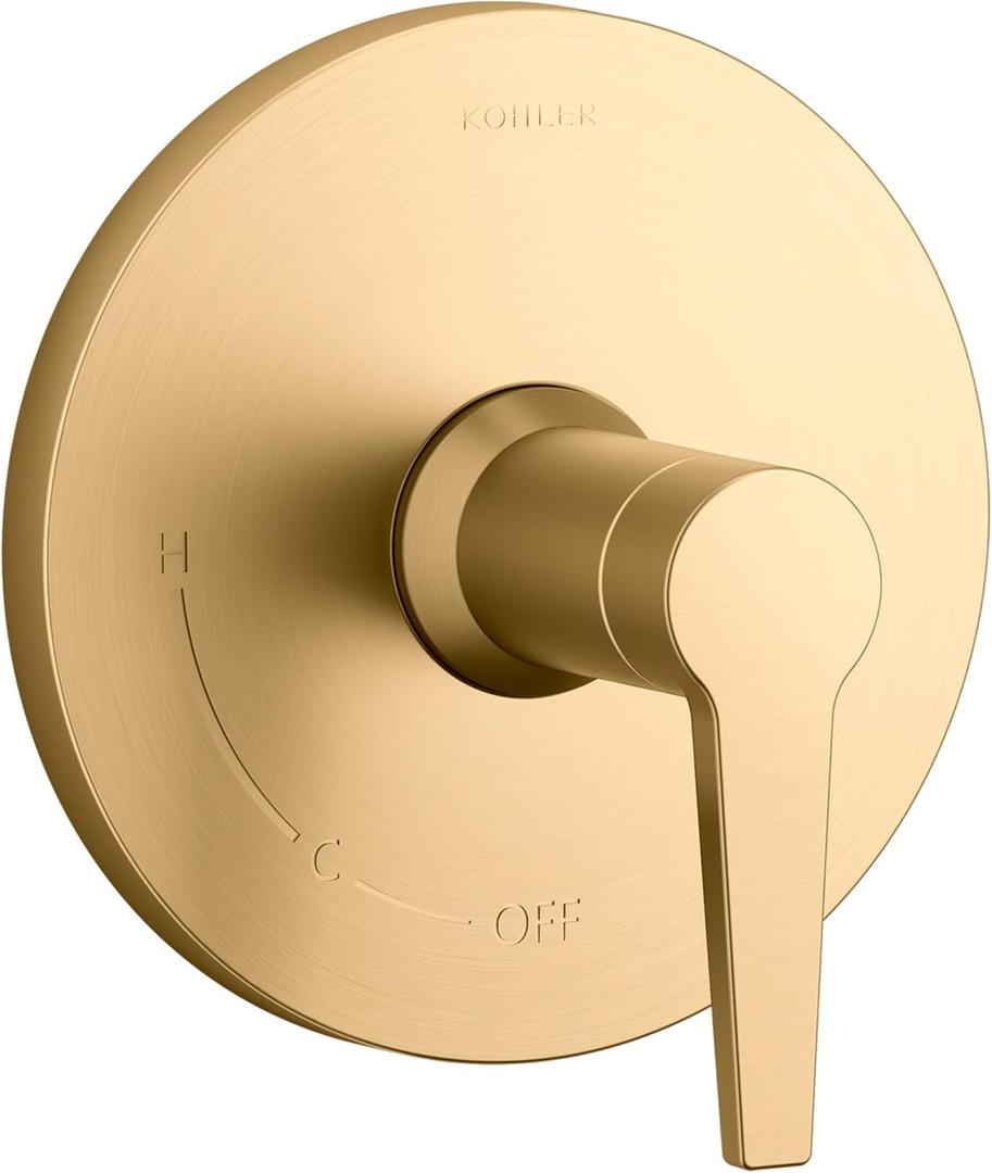 KOHLER Pitch Rite-Temp shower valve trim (167.5 cubic inches, Vibrant Brushed Moderne Brass)