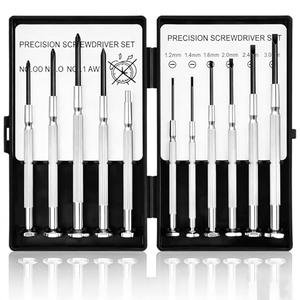11PCS Small Precision Screwdriver Set, Premium Mini Screw Driver Set Kit, 6 Different Sizes of Flat Head Philips Screwdrivers for Watch, Eyeglasses, Electronics, Repair Box