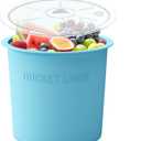 2 Gallon with Lid Reusable Silicone Bucket Pail Liner for Kitchen, Outdoor, Gardening, Camping, Thinset & Paint Food Grade, Foldable & Heat-Resistant Multi-Purpose,Blue