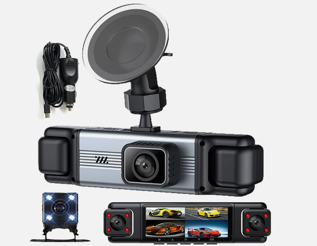360° HD1080P 4 Channel Panoramic Dash Cam Car DVR Camera G-sensor Video Recorder