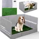 Dog Grass Pad with Tray Foldable Dog Litter Box High Walls, Odor Free Artificial Grass for Dogs Potty, Pee Pad Holder, Seamless, No Assembly, Waterproof, Easy Clean, Portable for Travel (Large for Dog 28" Length)
