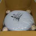 Poofzy Small Ottoman with Storage, Small Foot Stool Ottoman with Wood Legs, Sherpa Foot Rest for Couch, Living Room and Bedroom, Blue