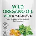 120PCS Oil of Oregano with Black Seed Oil Boosts Immune Oregano Oil Capsules Organic, Chlorophyll, Fast Absorption, GMP Certified