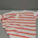 EVALESS Womens Short Sleeve Sweater Casual Crewneck Knit Shirt Tops Spring Trendy Striped Color Block Crochet Sweaters, Size: Large