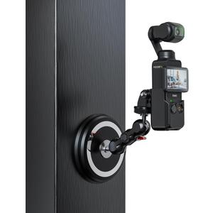 SUREWO Pocket 3 Magnetic Camera Mount,Magnetic Mount Stand with Magic Arm Compatible with DJI Osmo Pocket 3,Insta360, Heavy-Duty Magnet Base Stand with 1/4"-20 Thread for Gym, Car Mounting (Black)