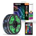 Monster 50 Ft RGB LED Light Strip with Remote Control, 270 RGB LEDs, Adhesive Backing, Coated for Moisture Protection, Dimmable, 24V Plug, 4 Modes Including Strobe, Flash, Fade & Smooth