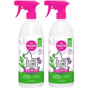 Dapple Baby All Purpose Cleaning Spray, Hypoallergenic for Toys, High Chairs, Swings, Counters, Powered by Plants, 1 Pump Included, Lavender, 30 Fl Oz (Pack of 2)