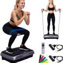 Vibration Plate Machine,180 Speeds Shake Plate for Lymphatic Drainage Weight Loss, Vibrating Fitness Platform 460LB Capacity Whole Body Workout with Bluetooth Home Exercise Gym Equipment for Women Men (Future Black)