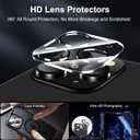 3 x QsmQam for iPhone 16 Pro Screen Protector + Camera Lens Protector, [Military Grade Shatterproof], Ultra Top 9H+ Tempered Glass, Full Coverage Screen, with Automatic Dust Removal [2+2 Pack]