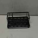 Cisily Large Black Sponge Holder for Kitchen, Sink Caddy Sink Organizer Rack for Kitchen Accessories with Drip Tray, Rustproof and Non-slip, Soap Dispenser Countertop Organizer Essentials for New Home