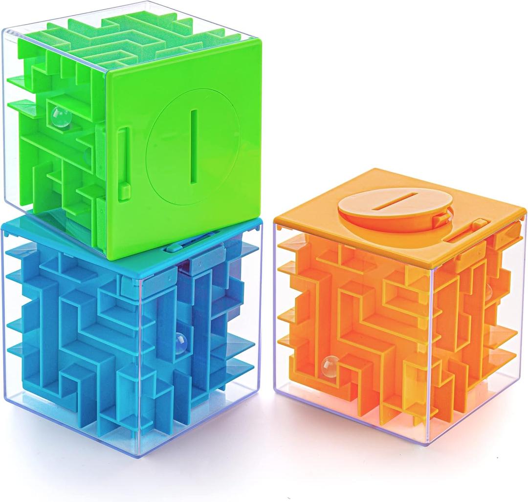 3 Pack Money Maze Puzzle Gift Boxes, A Fun Unique Way to Give Gifts for People You Love, Great for Kids and Adults