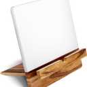 Acacia Cookbook Stand for Kitchen Counter - 12" x 12" Large Adjustable Non-Slip Acacia Wood Book Stand for Cookbooks - Collapsible for Easy Storage - Extra Large Recipe Book Holder for Kitchen Counter