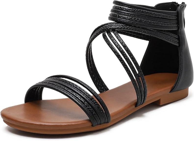 Sandals Women Dressy Summer Flat Strappy Cute Casual Beach shoes 39