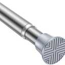 AIZESI Silver Tension Curtain Rod 18-36 inch, 1Pcs Adjustable, Stainless Steel, No Drilling, Non-Slip, Wide Use, Easy Installation