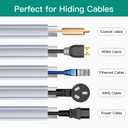 Corner Cable Hider, 78in Corner Cable Concealer, Paintable Cord Cover for Wall, Cable Management Kit, Wire Concealer, Cable Cover Raceway for Floor Baseboard, Ceiling, 2XL39in, White
