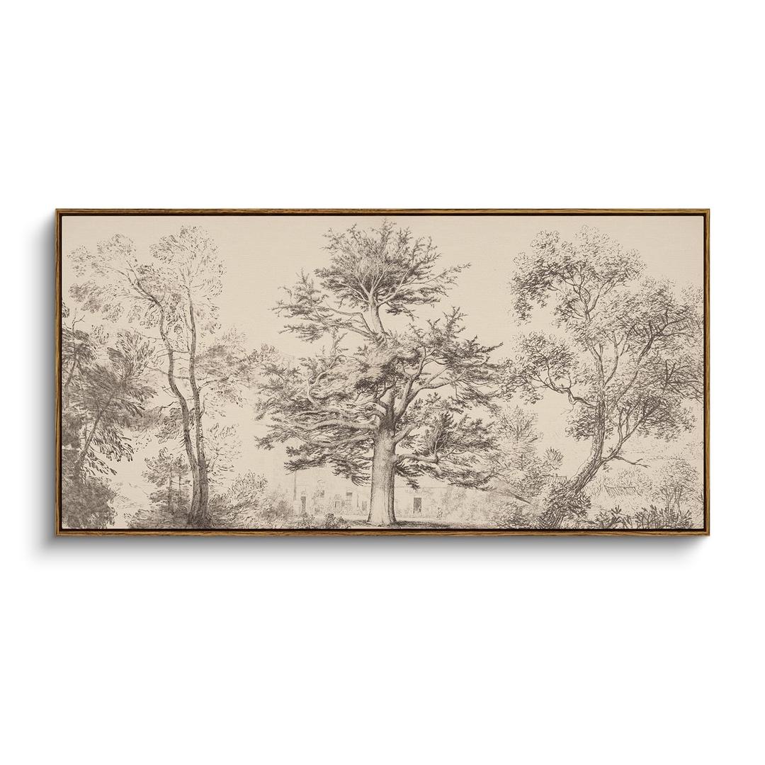 InSimSea Extra Large Framed Vintage Wall Art,Tree Mountain Prints,24x48inch