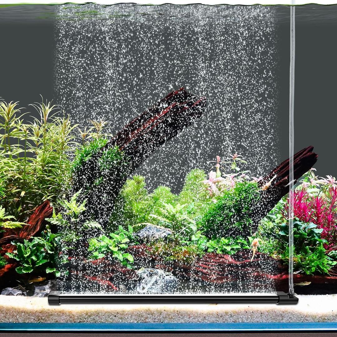 Hygger Aquarium Bubble Curtain Wall, Quiet Fish Tank Air Stone with Accessories, High Dissolved Aquarium Bubbler Oxygen Diffuser Decoration for Freshwater & Saltwater (15.7-IN Long)