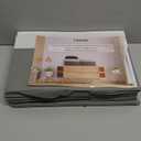 4 Pack Large Closet Storage Baskets Bins for Shelves | Fabric Closet Organizers and Storage with Handles Home Organization | Decorative Collapsible Baskets for Organizing Clothes Toy Nursery 14"x10" (White with Grey)