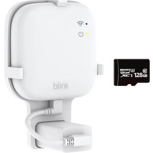 128GB Micro SD Card & Outlet Wall Mount for All-New Blink Sync Module XR, Module XR Accessories Wall Holder Mounting Bracket for Blink Outdoor Indoor Home Security System, with Short Cable